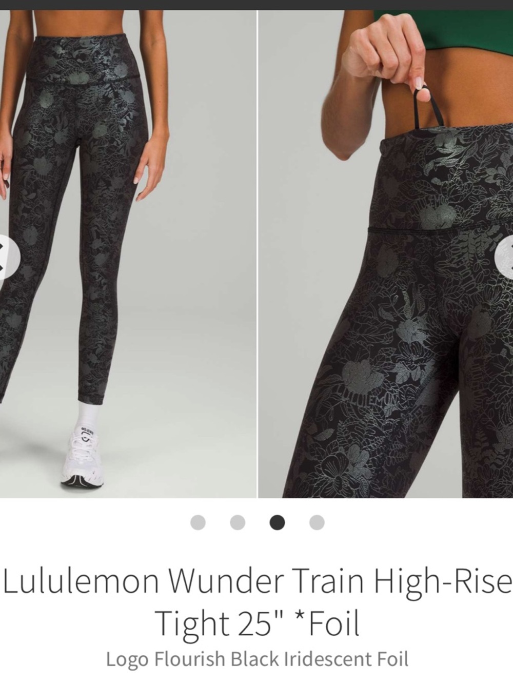 lululemon athletica High-Rise Wunder Train Tights - Black with Iridescent Floral